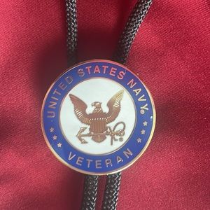 New bolo Tie featuring Navy Veteran coin.